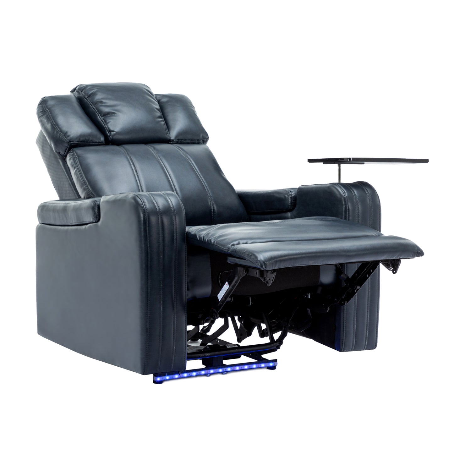 Xavier PU Leather Power Recliner - Blue