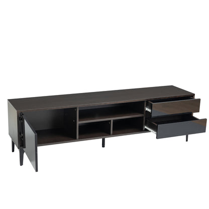 Chicada TV stand with LED remote control lights - Black+Brown