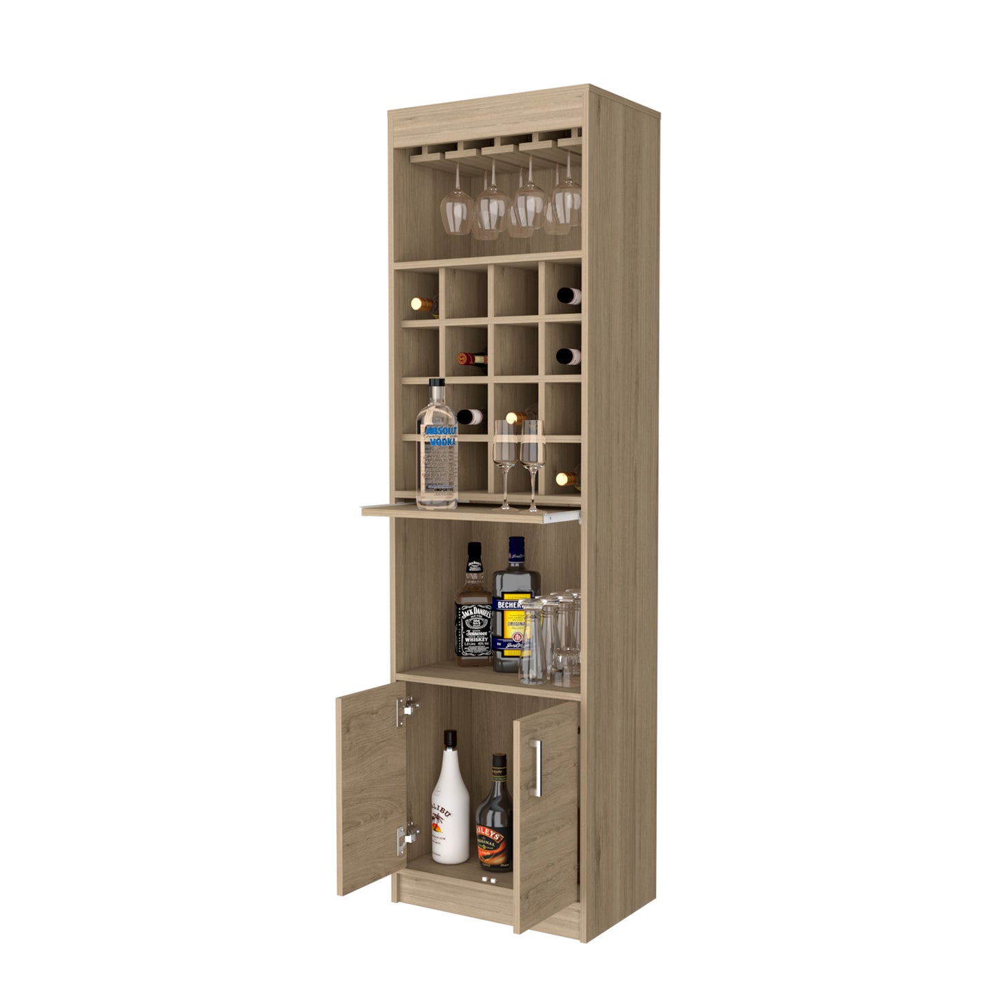 Lombard 16-Bottle 1-Shelf Bar Cabinet - Light Pine