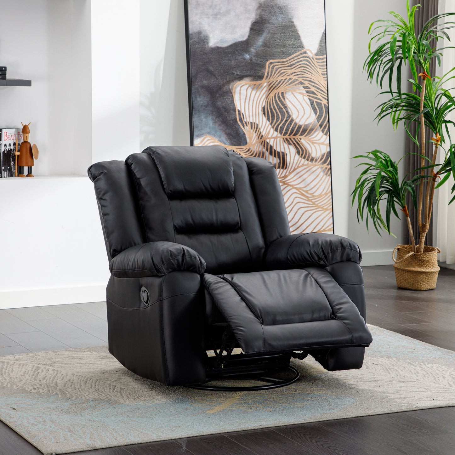 Becerra 360° Swivel Rocker Recliner - Black