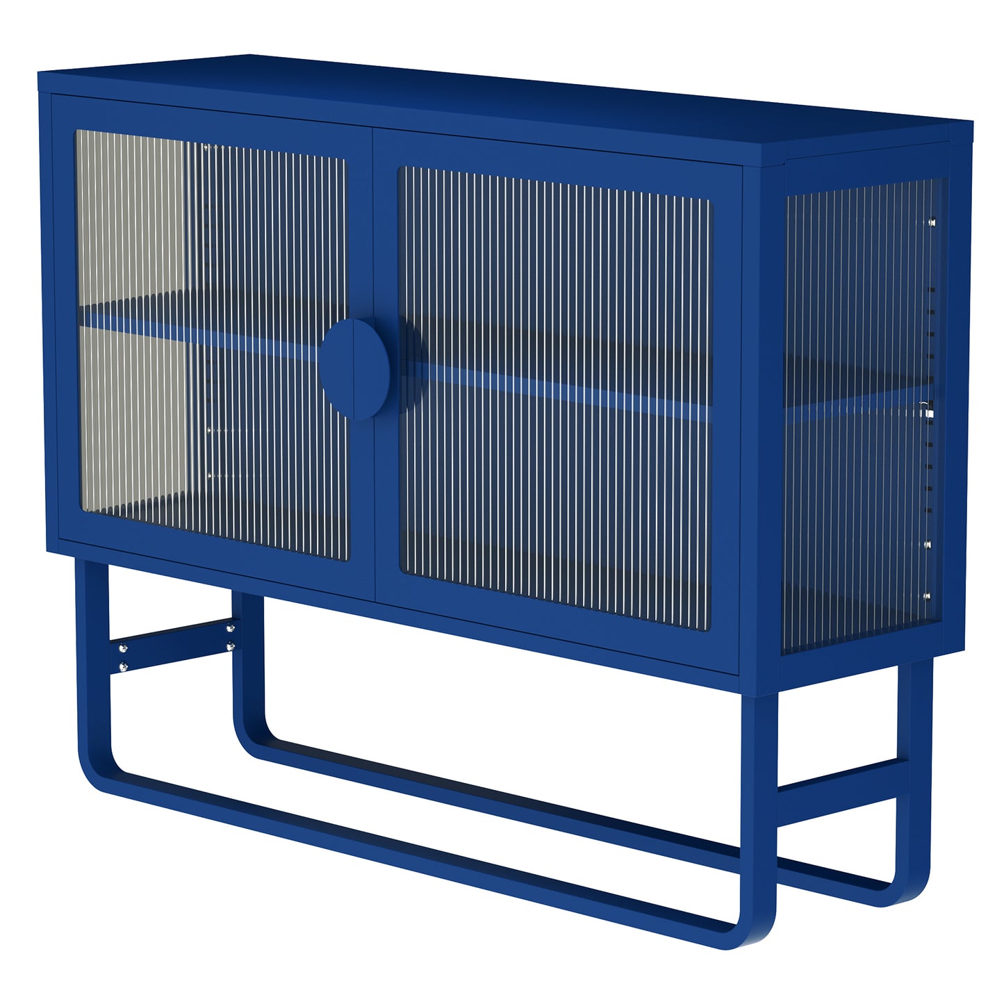 Tempered Glass Cabinet Credenza - Blue