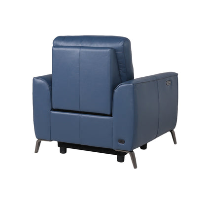 Wall B Ocean Blue Leather Reclining Chair