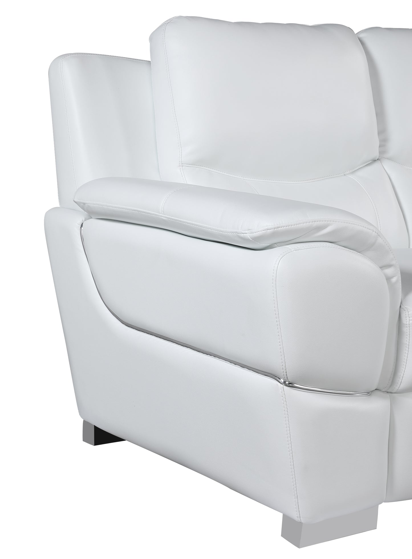 Harvey Genuine Leather Loveseat - White