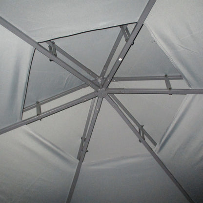 Berton 13 x 13 ft Hexagonal Gazebo Canopy Shelter - Gray