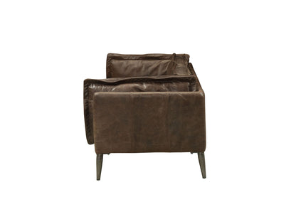 Porchester Top Grain Leather Loveseat - Chocolate