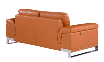 Jessi Top Grain Italian Leather Loveseat - Camel