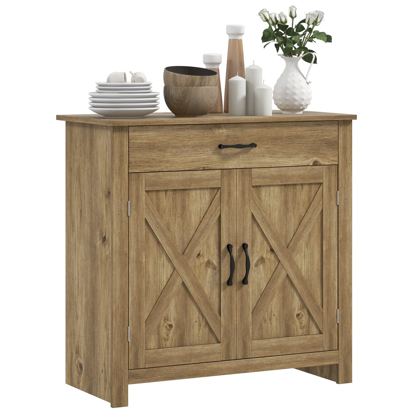 Woods Farmhouse Sideboard Buffet Cabinet - Natural