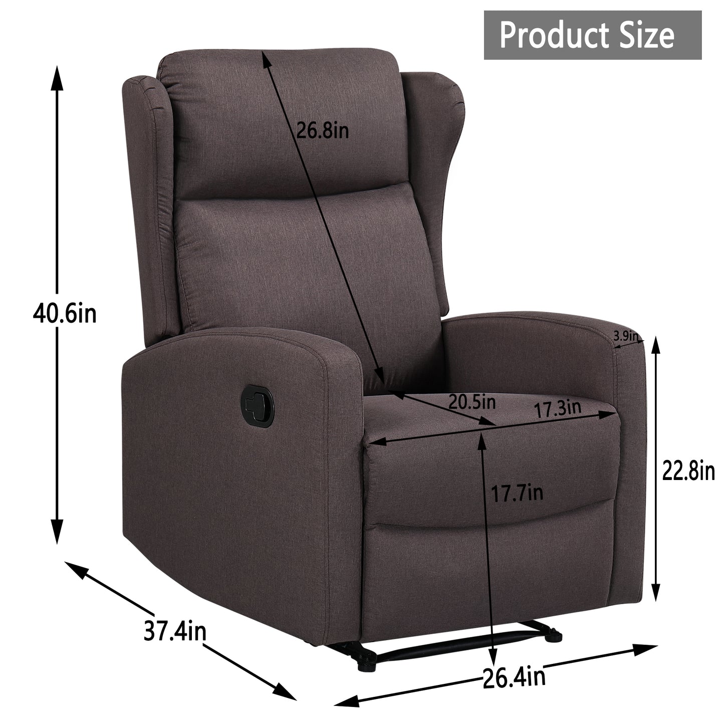 JST Recliner Sofa Chair - Brown