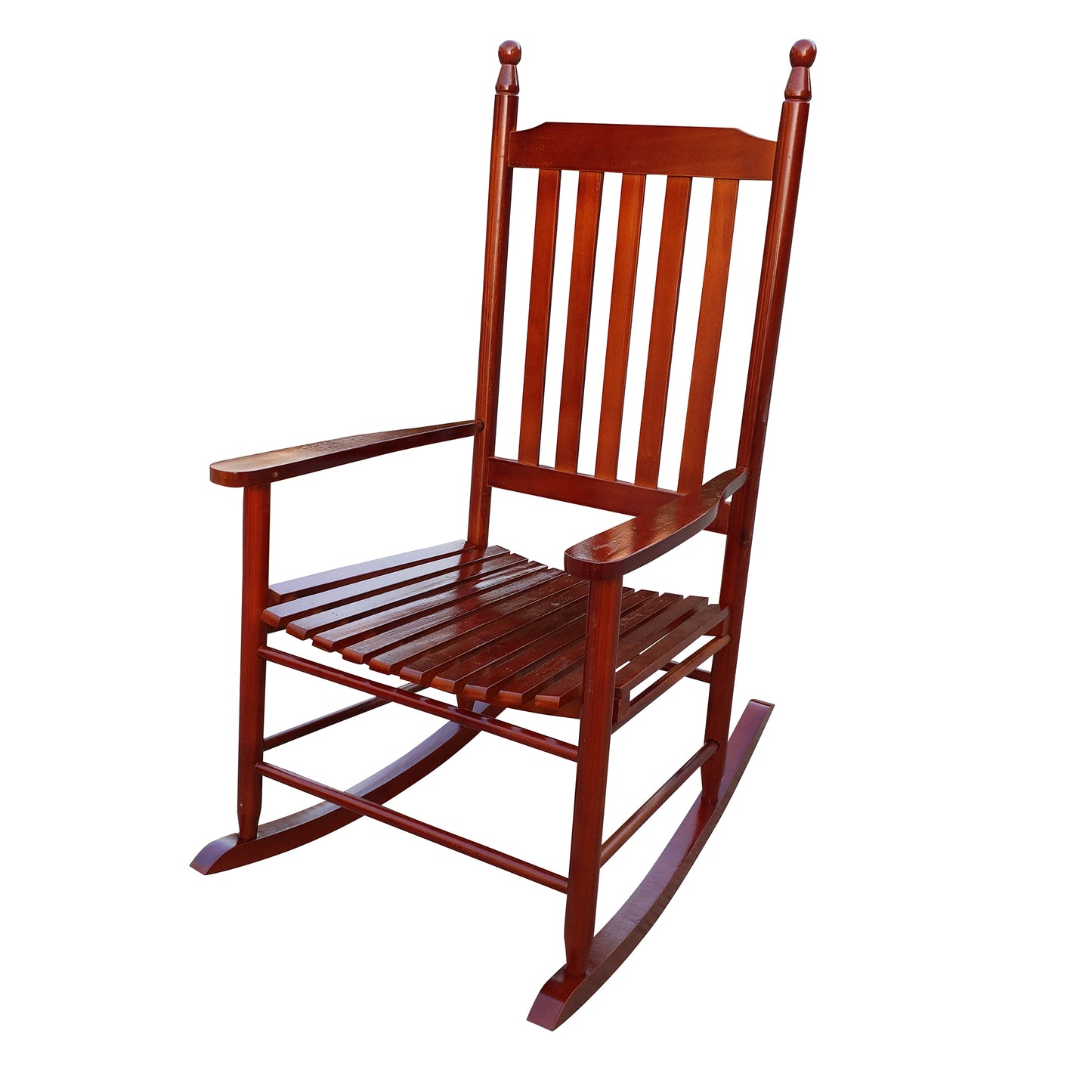 Lupe II Wooden Porch Rocker Chair - Brown