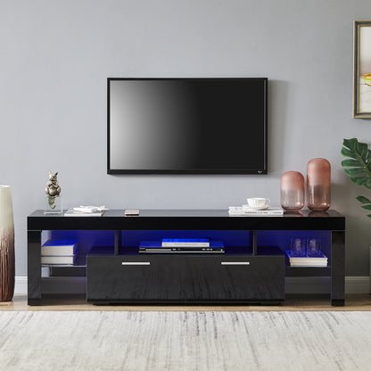 Lacey TV Stand with LED light - Black