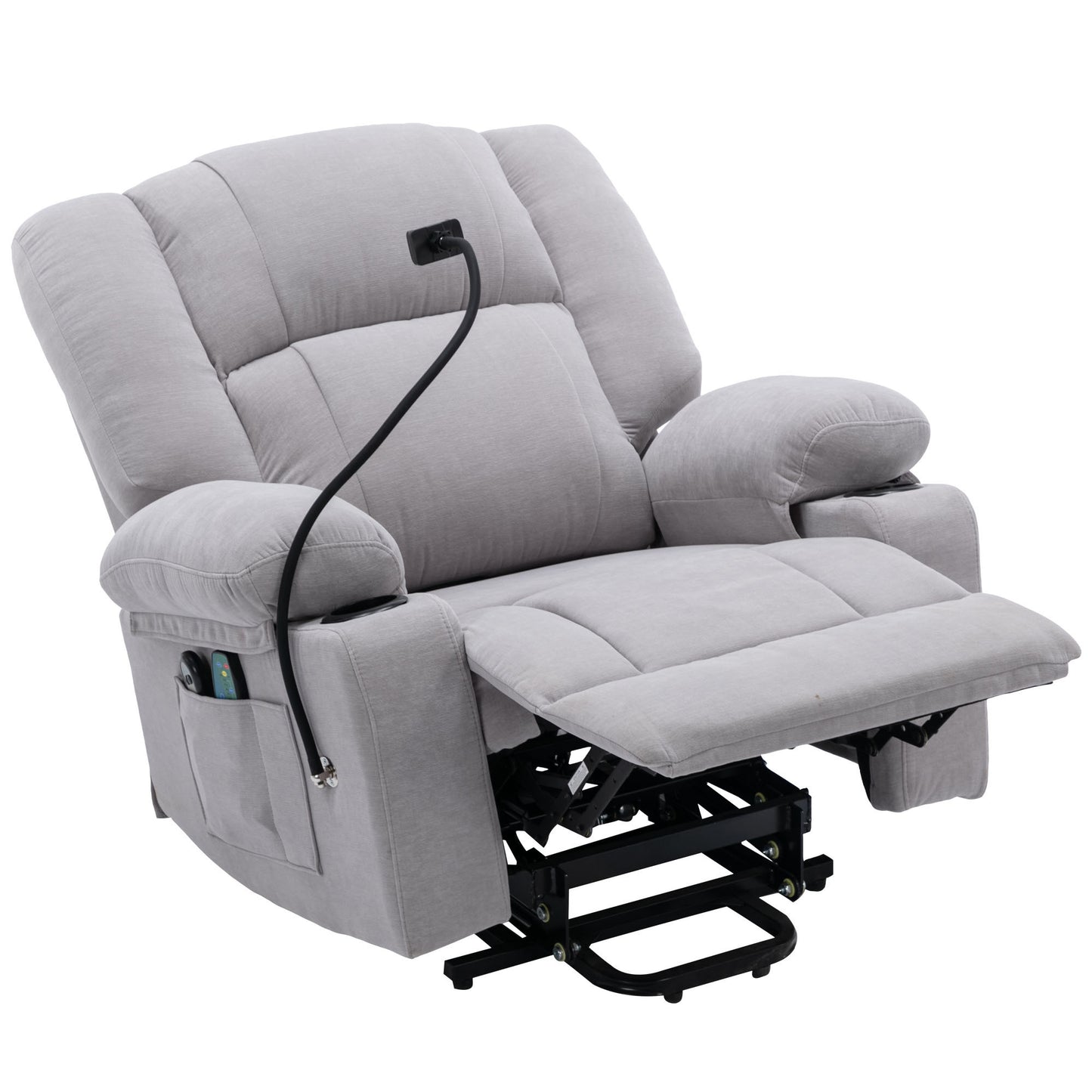 Dawson Power Lift Recliner with Massage - Gray