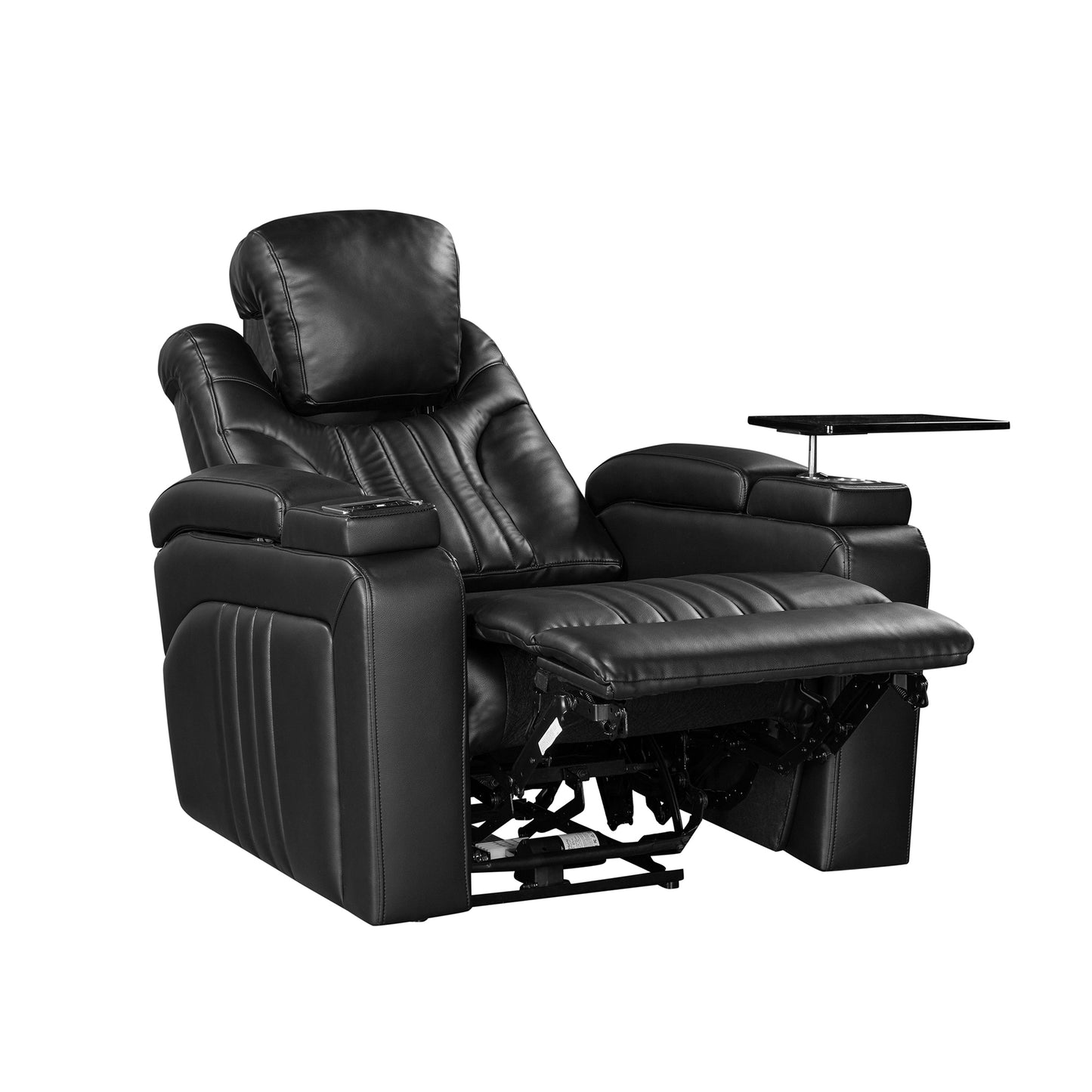 Morris PU Leather Power Recliner - Black