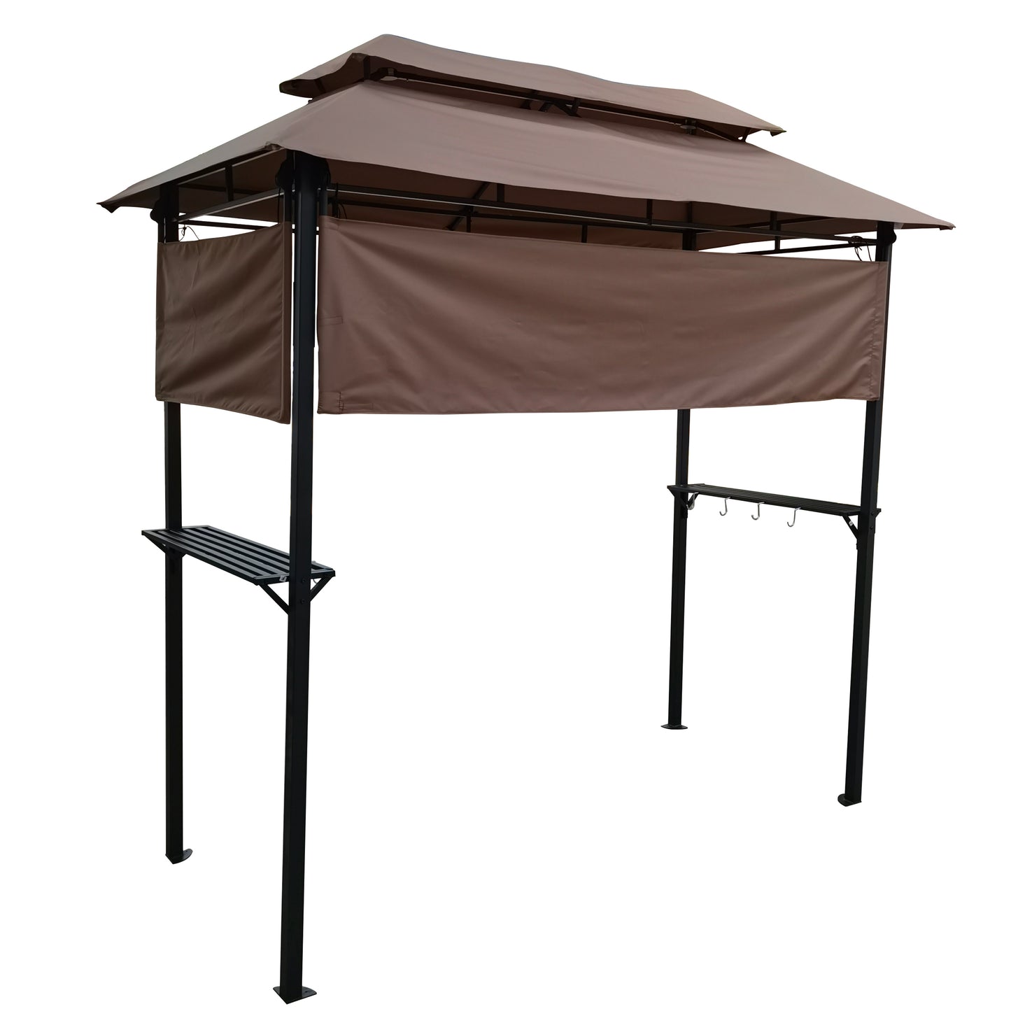 Summer 8x4 ft  Metal Gazebo with Soft Top Canopy - Light Brown