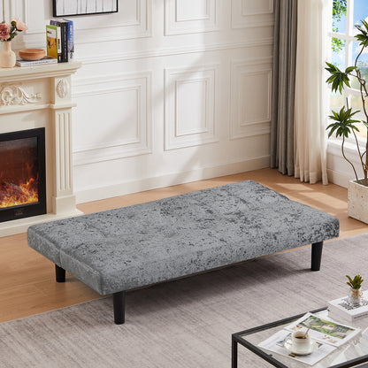 Iced Velour Convertible  Sofa Bed - Steel Gray