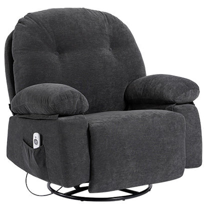 Meza Swivel Massage Rocker Recliner with Heat - Dark Gray