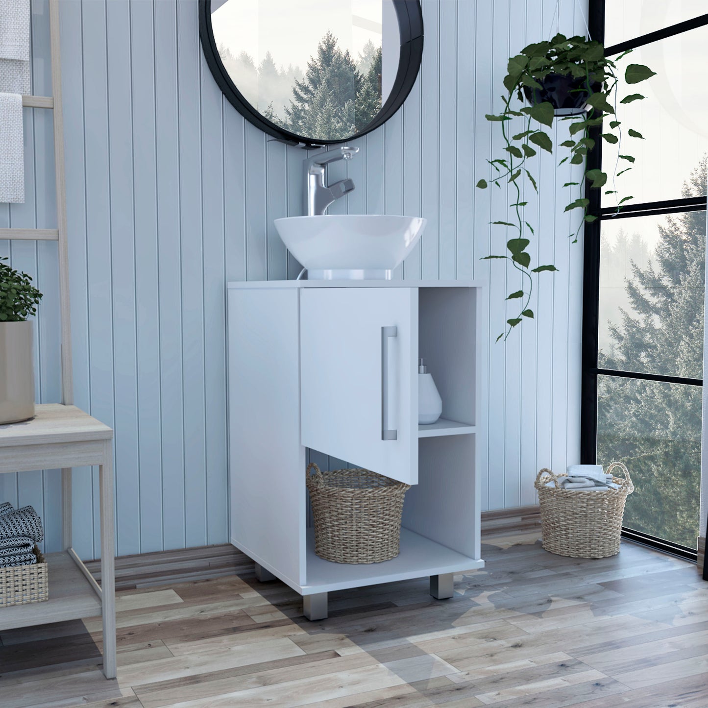 Charm 1-Shelf Single Bathroom Vanity - White