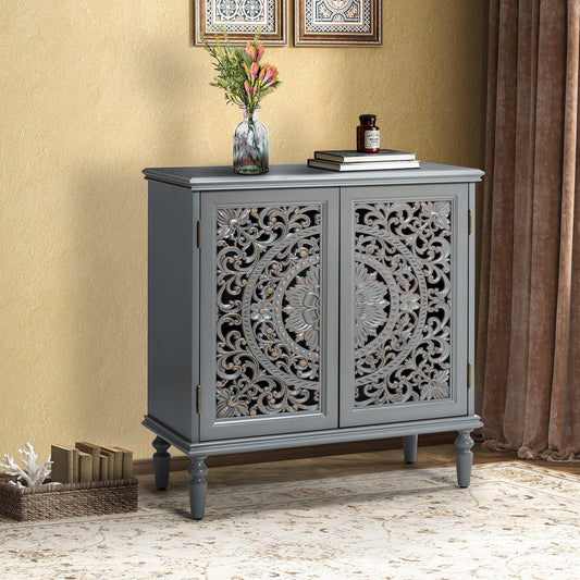 Melampous 2-Door Accent Cabinet - Gray