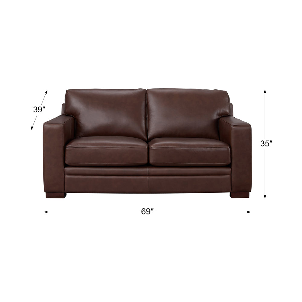 Dillon Leather Loveseat - Raisin