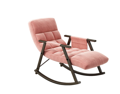 Dawson Casual folding rocking chair upholstere - Pink