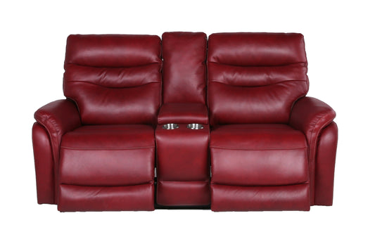 Sullivan Top-Grain Leather Power Recline Loveseat - Red