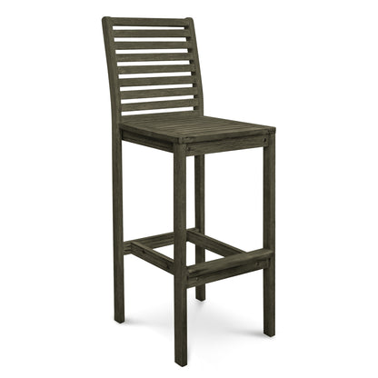 Renaissance Outdoor Patio Hand-scraped Wood Bar Chair