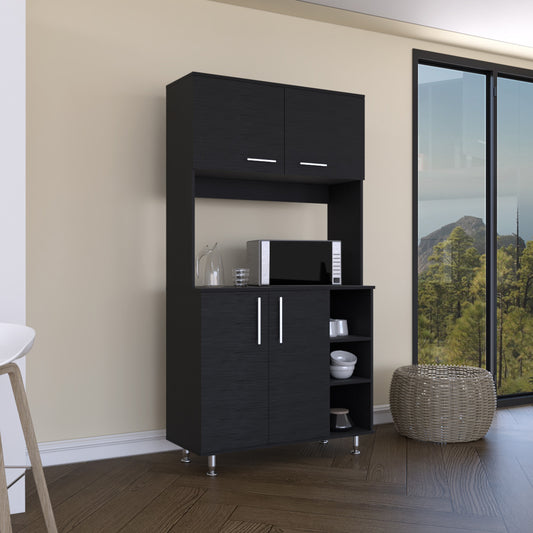 Alva Double Door Kitchen Cabinet - Black