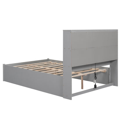 Jazz Full Size Platform Bed w 2 Drawers - Gray