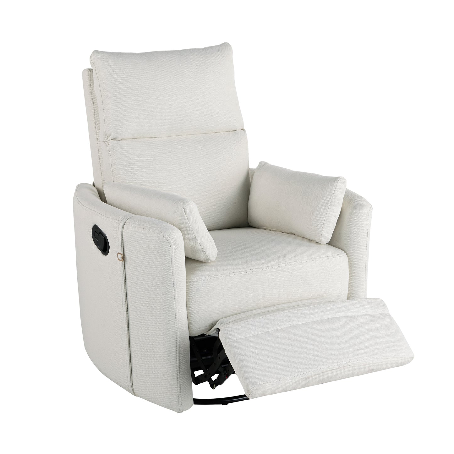 Niki Upholstered Swivel Recliner - Beige