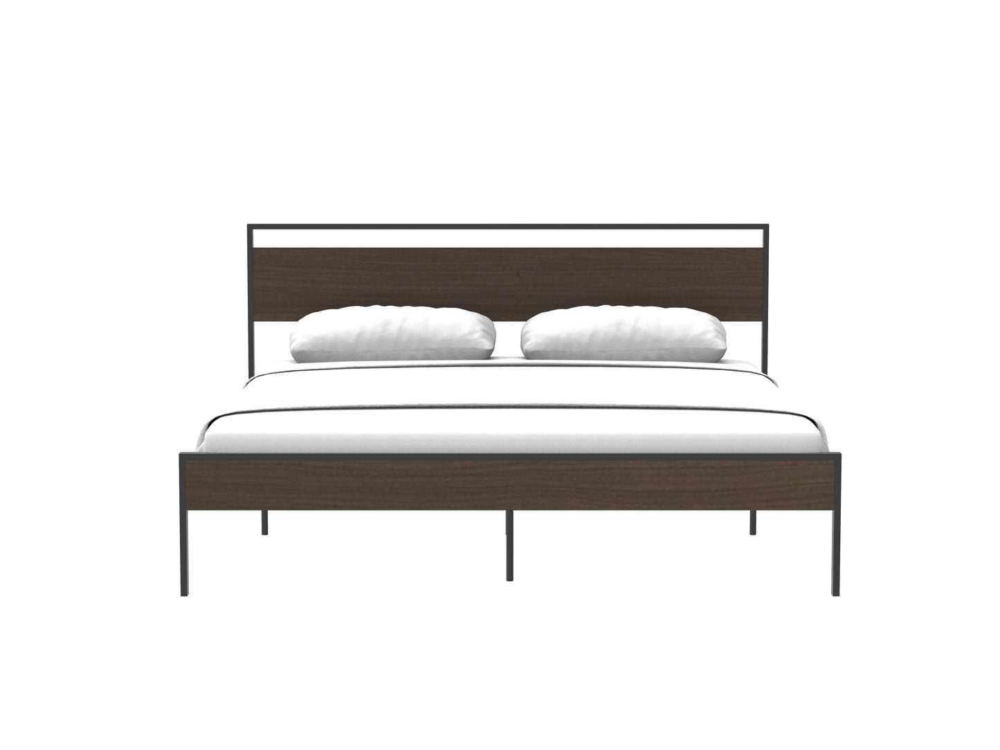 Ceres King Size Metal Bed - Walnut