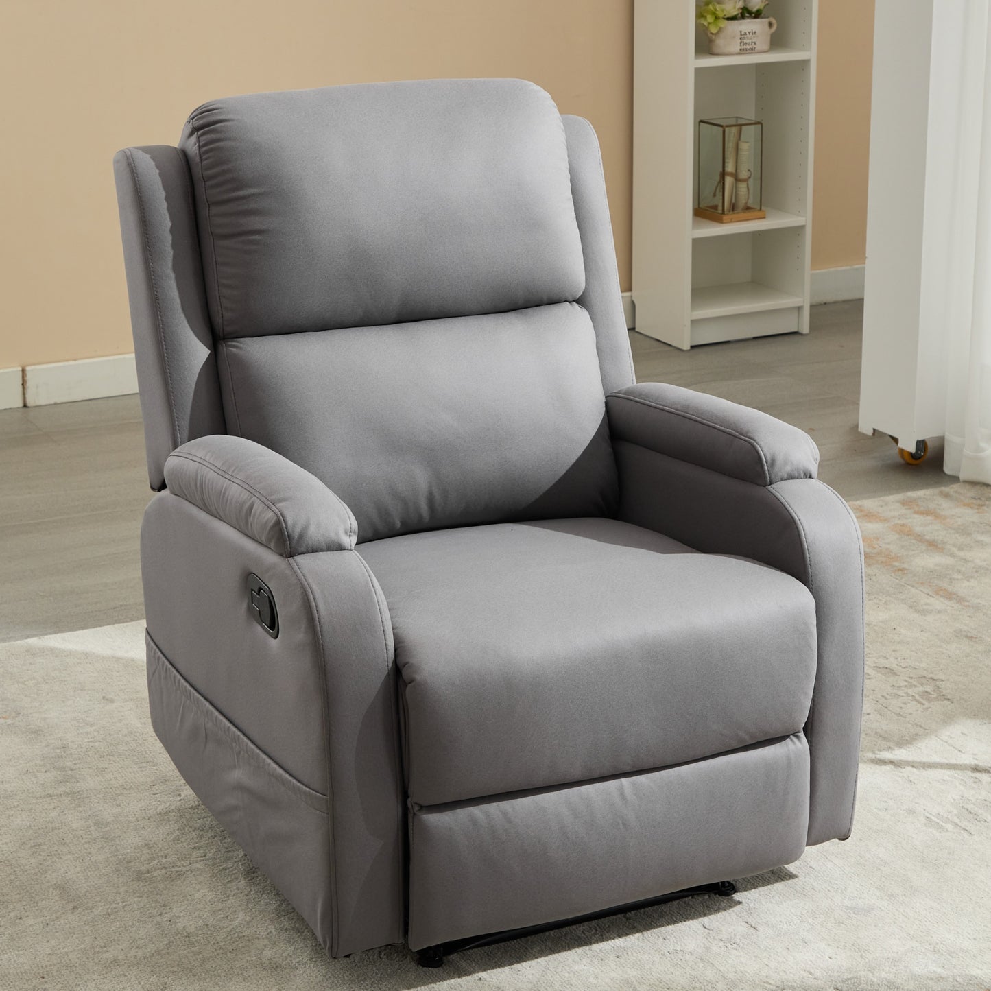 Davila Manual Reclining Sofa Chair with Footrest - Gray