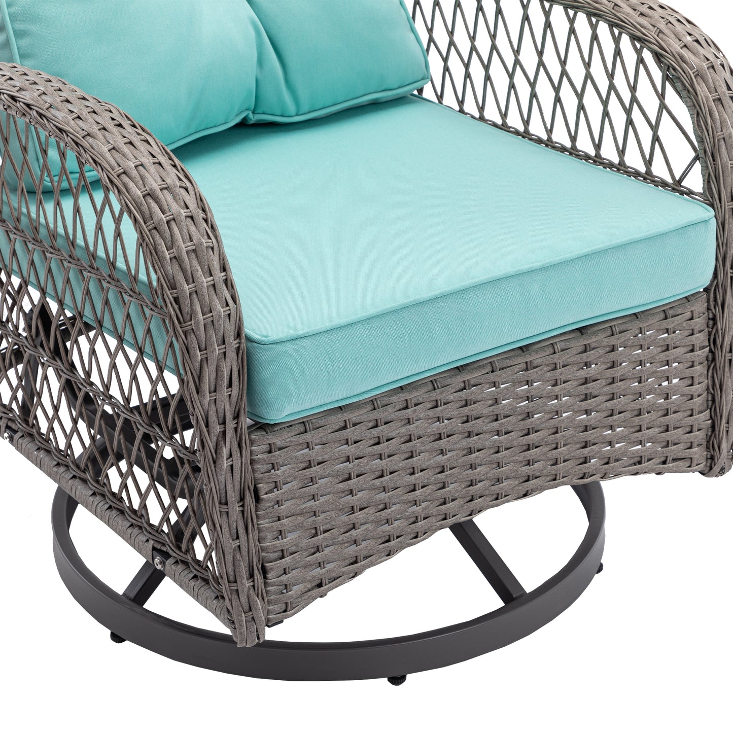 Tompkins 3 Pc Outdoor Swivel Rocker Patio Chairs - Blue