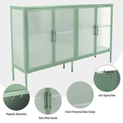 Nera Tempered Glass Credenza - Mint Green