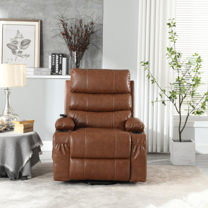 Elias Large Power Lift Recliner Chair with Massage - Brown