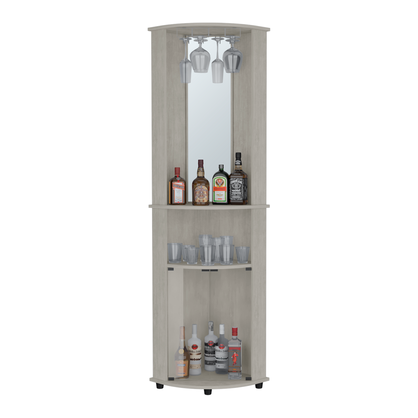 Rialto Corner Bar Cabinet - Gray