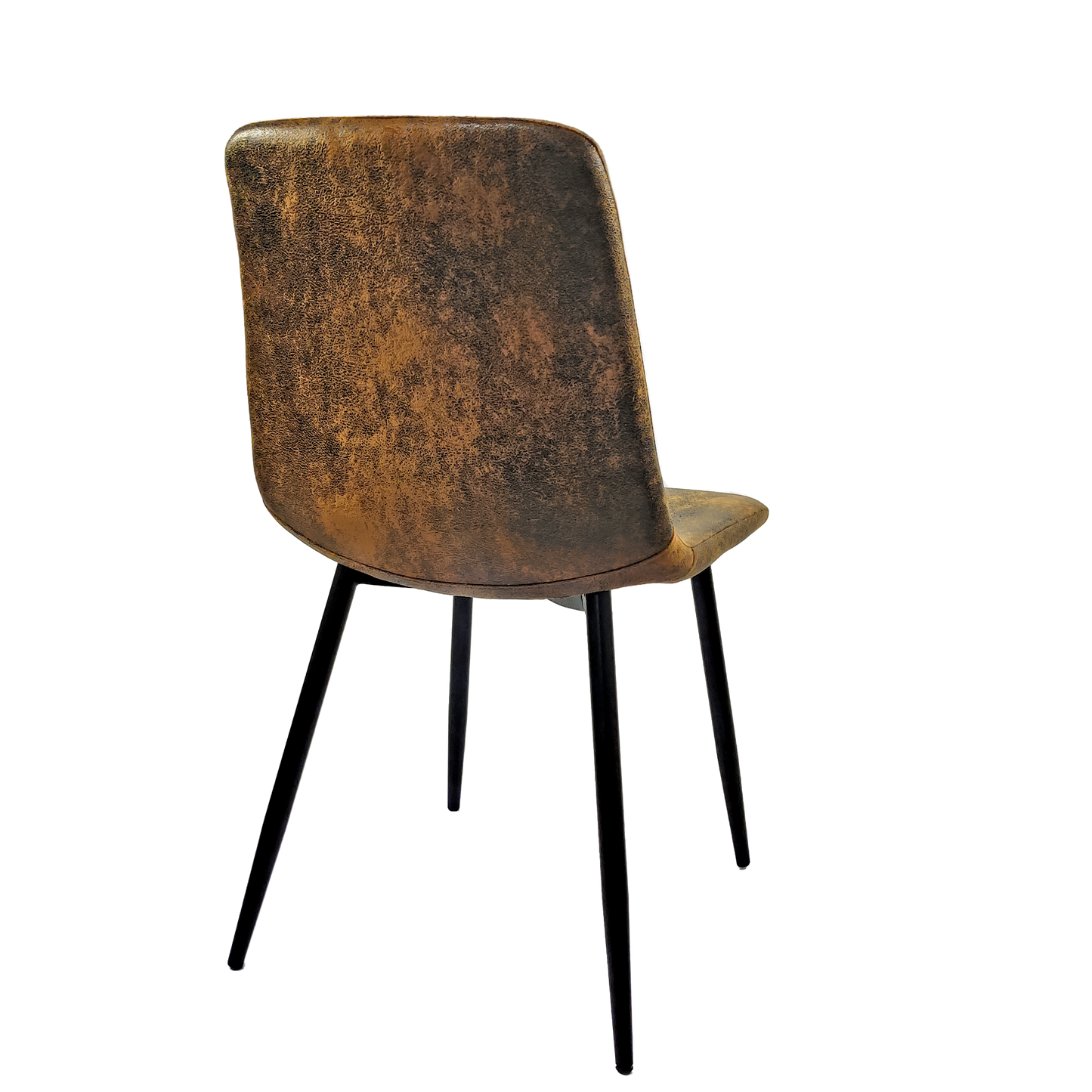 Ona Suedette Dining Chairs with Black Metal Leg (Set of 2) - Brown