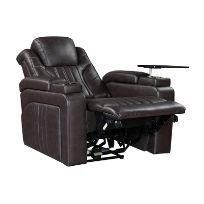 Morris PU Leather Power Recliner - Brown