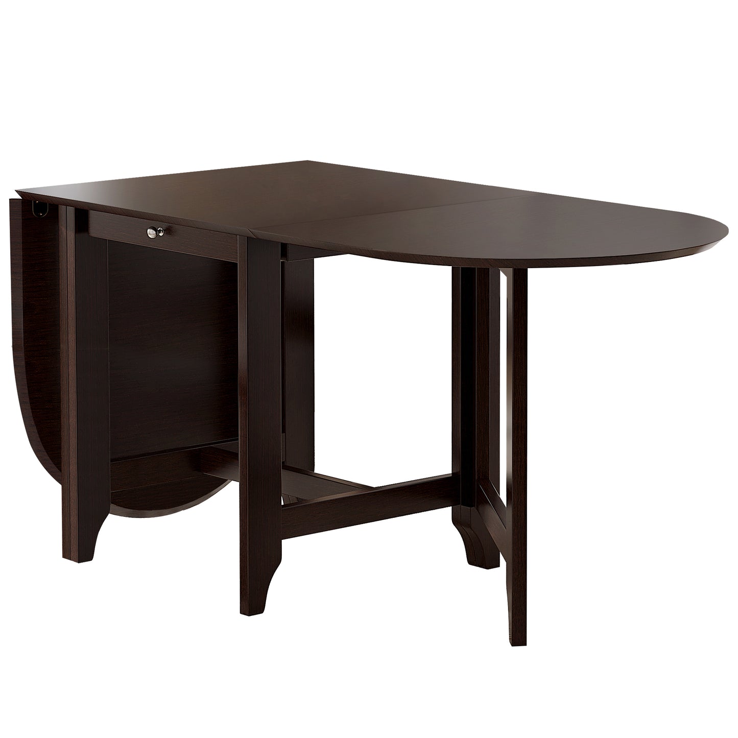 Ivan 5pc Dining Set Extendable Table 4x Side - Dark Brown