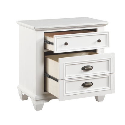 William Wooden Nightstand - White