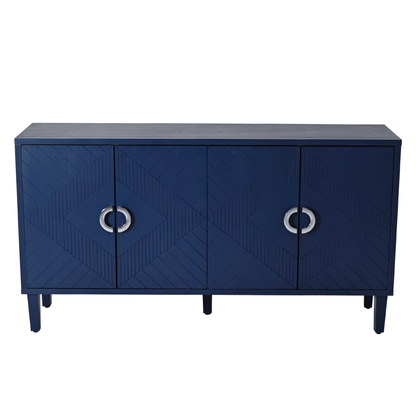 Doria Functional 4-Door Storage Cabinet - Navy Blue