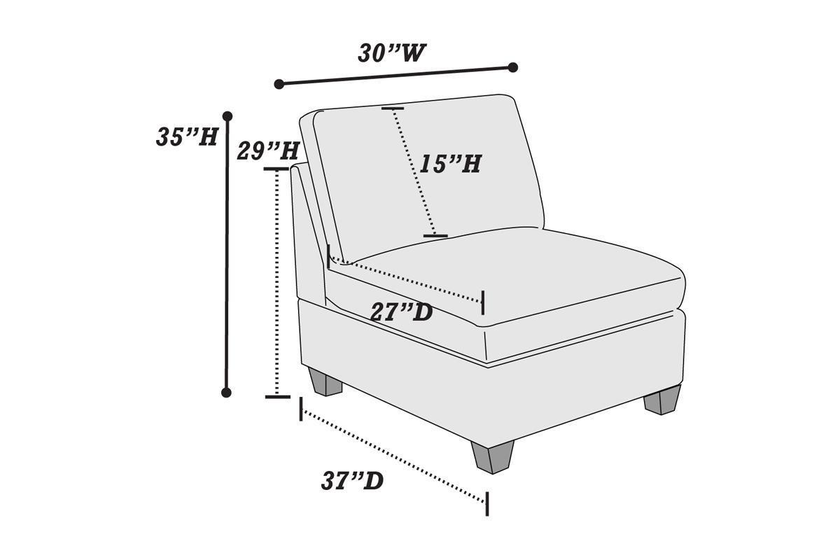 Verma Grey Chenille Modular Sectional 9pc Set 3x Corner Wedge 4x Armless Chairs and 2x Ottoman