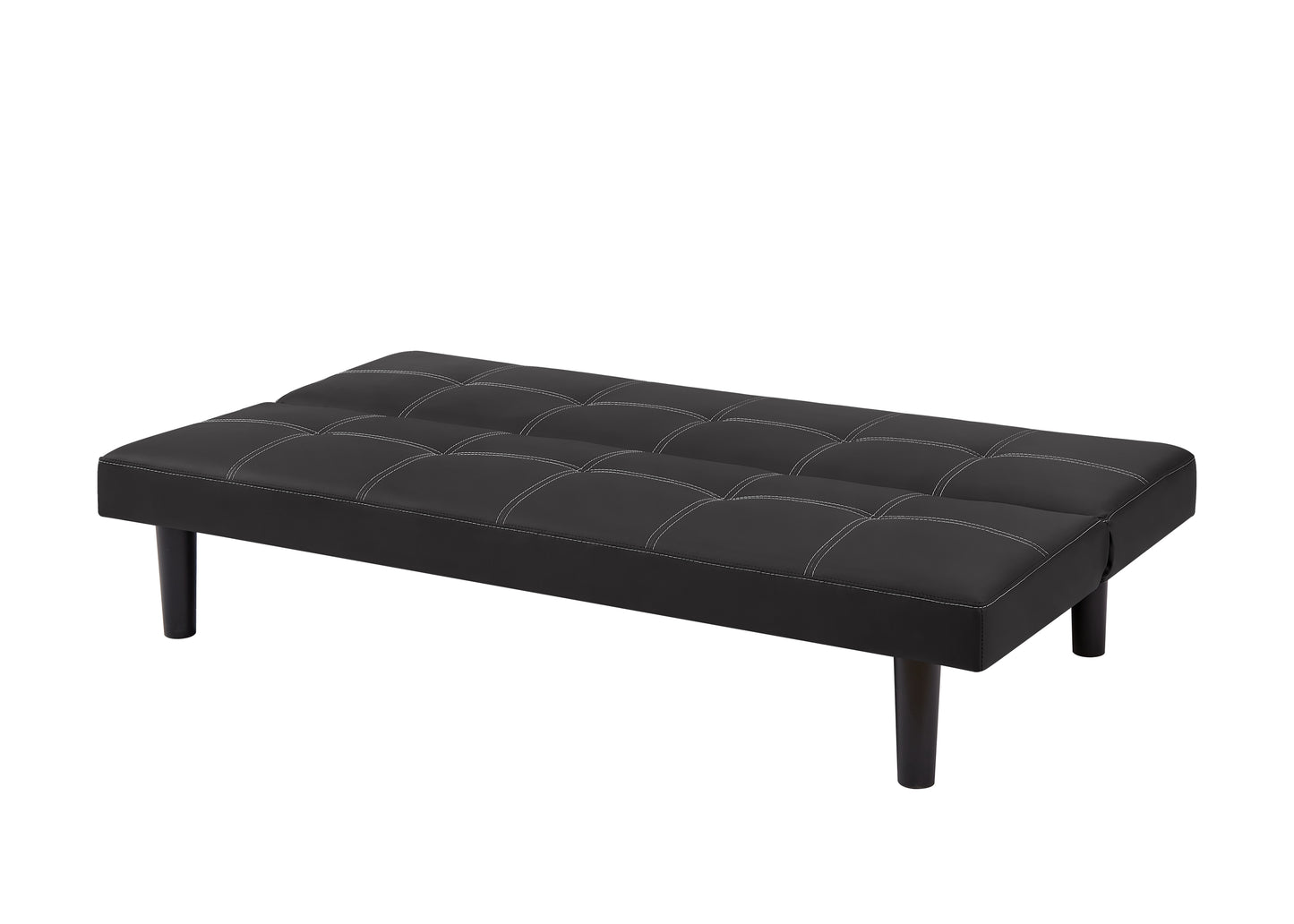 Bruno Black PU Convertible  Sofa Bed - Black