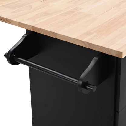 TOPMAX  Kitchen Island Set with 2 Seatings - Black