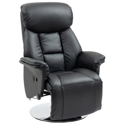 Sana Adjustable Manual Recliner Chair with Footrest - Black