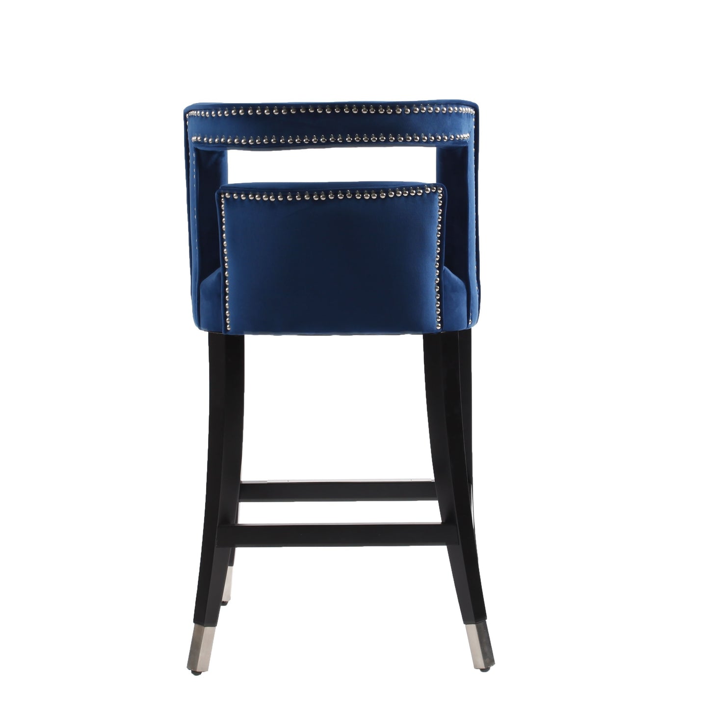 Xavier Suede Velvet Counter Height Stools - Navy Blue Set of 2