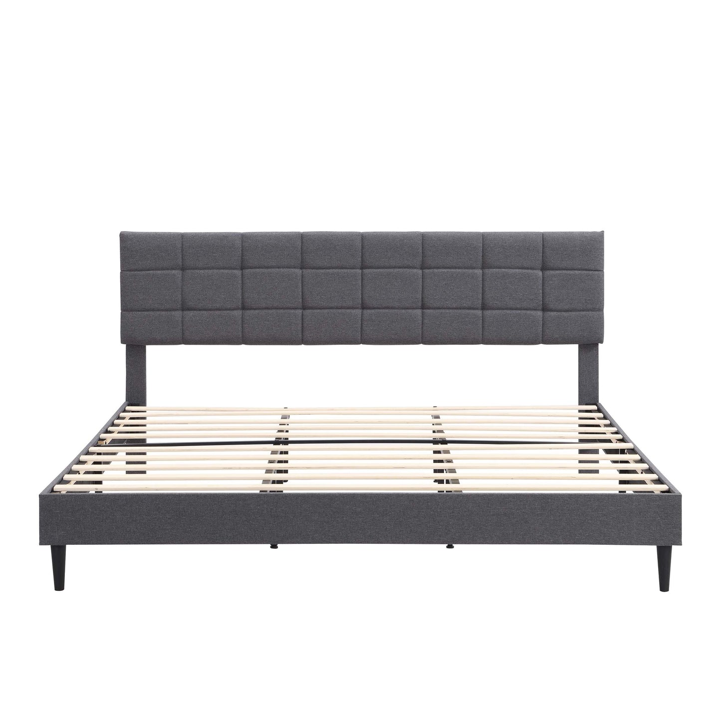 Elegant King Size Platform Bed Frame - Gray