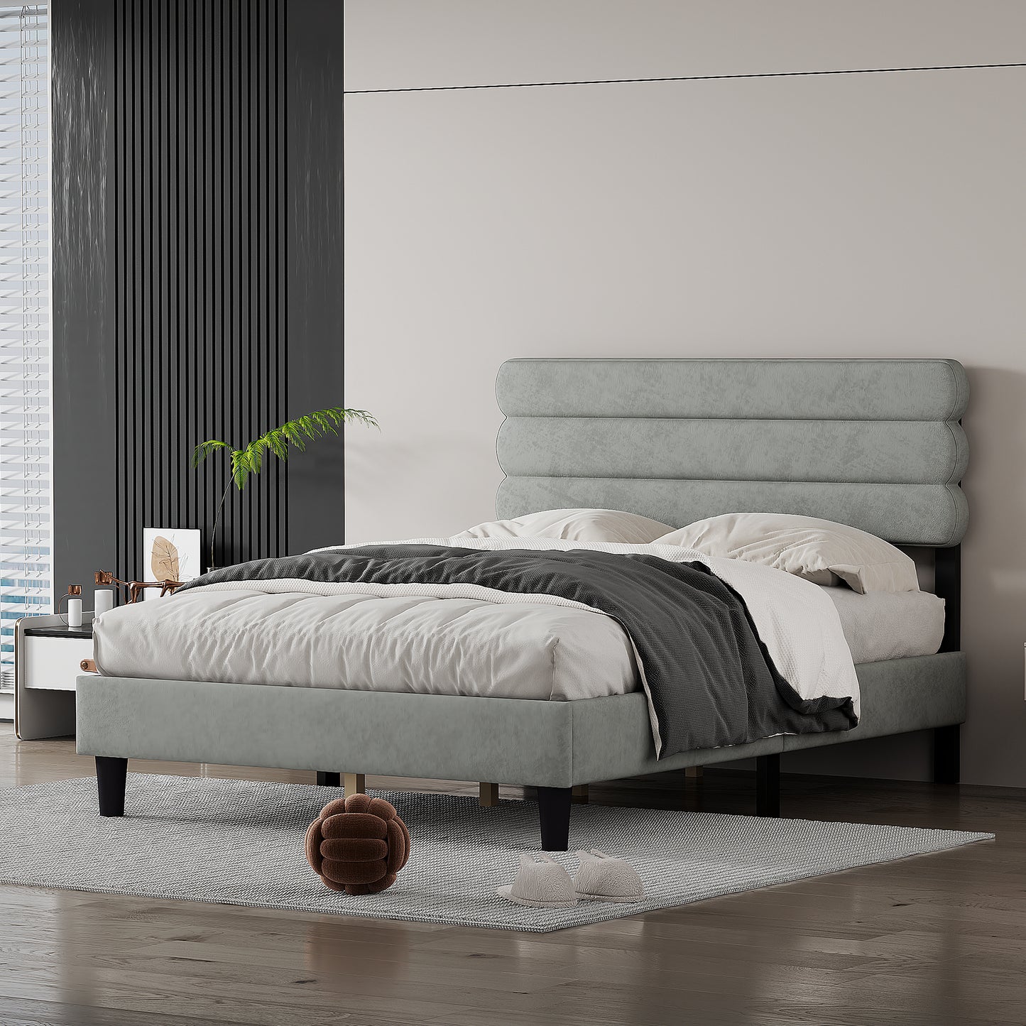 Wee Full Size Bed Frame - Light Gray