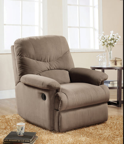 Zamora Glider Recliner with Pillow Top Armrest - Light Brown