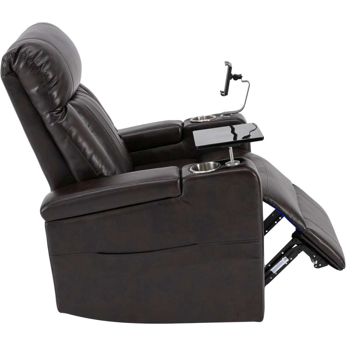 Anika Premium Power Recliner with Swivel Tray Table - Brown