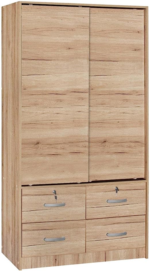 Go Green Woods Sarah Modern Wood Double Sliding Door Armoire