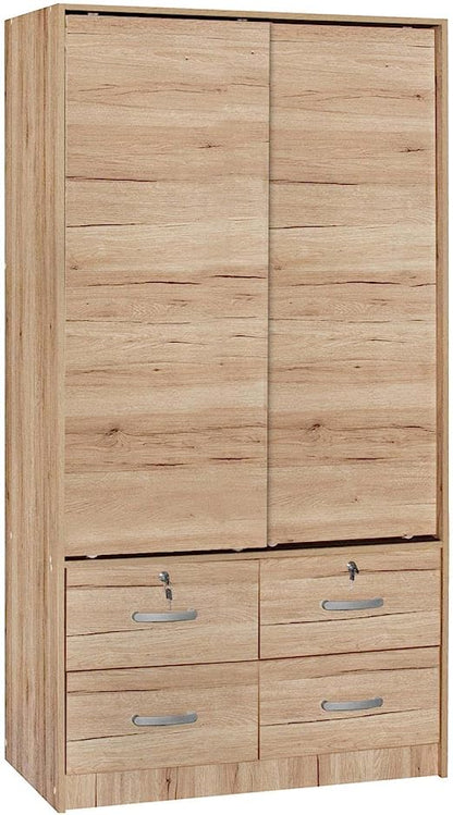 Go Green Woods Sarah Modern Wood Double Sliding Door Armoire